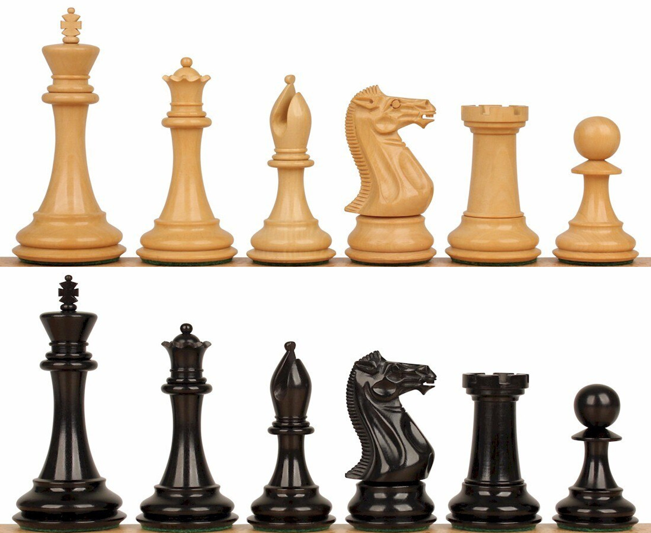 New Exclusive Staunton Chess Set with Ebonized & Boxwood Pieces - 3.5