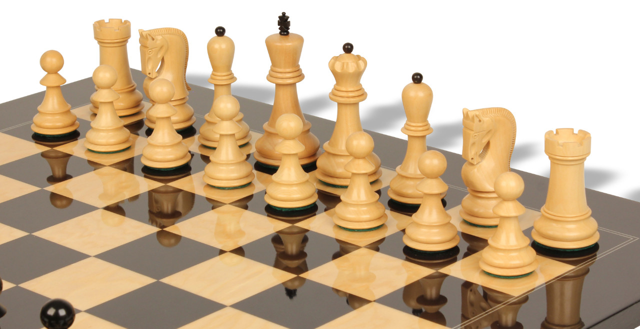 The Arabian - Triple Weighted Ebony Chess Pieces - ChessBaron Chess Sets  USA - Call (213) 325 6540