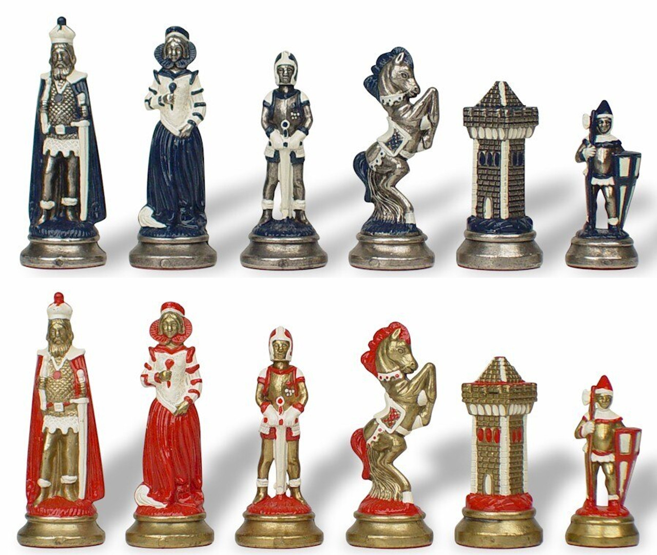 Mary Stuart Queen Of Scots Theme Chess Set With Brass Nickel Hand Painted Pieces By Italfama