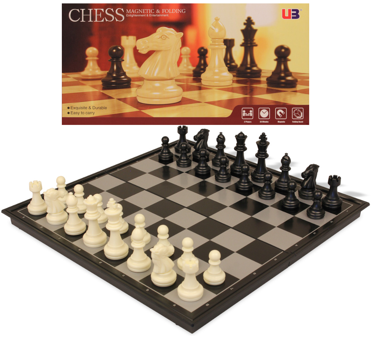 Chess & Checkers Folding Magnetic Travel Set - 9.75