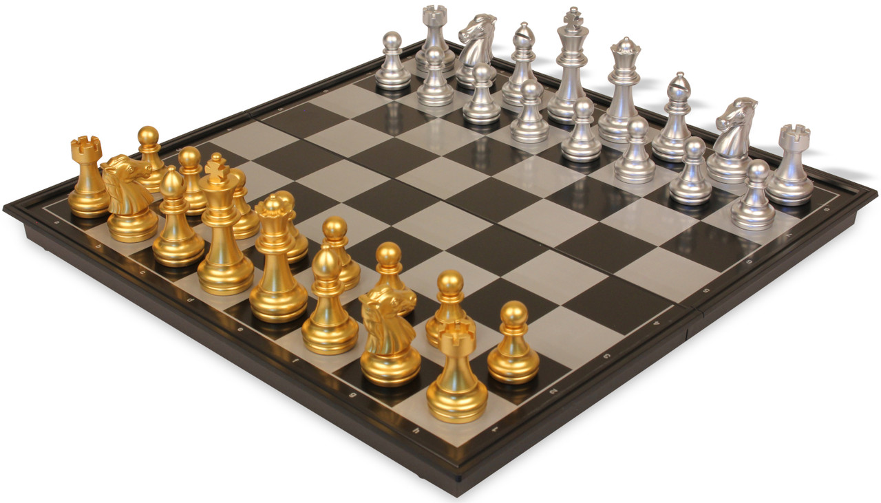 The Chess Store Gold & Silver Folding Magnetic Travel Chess Set