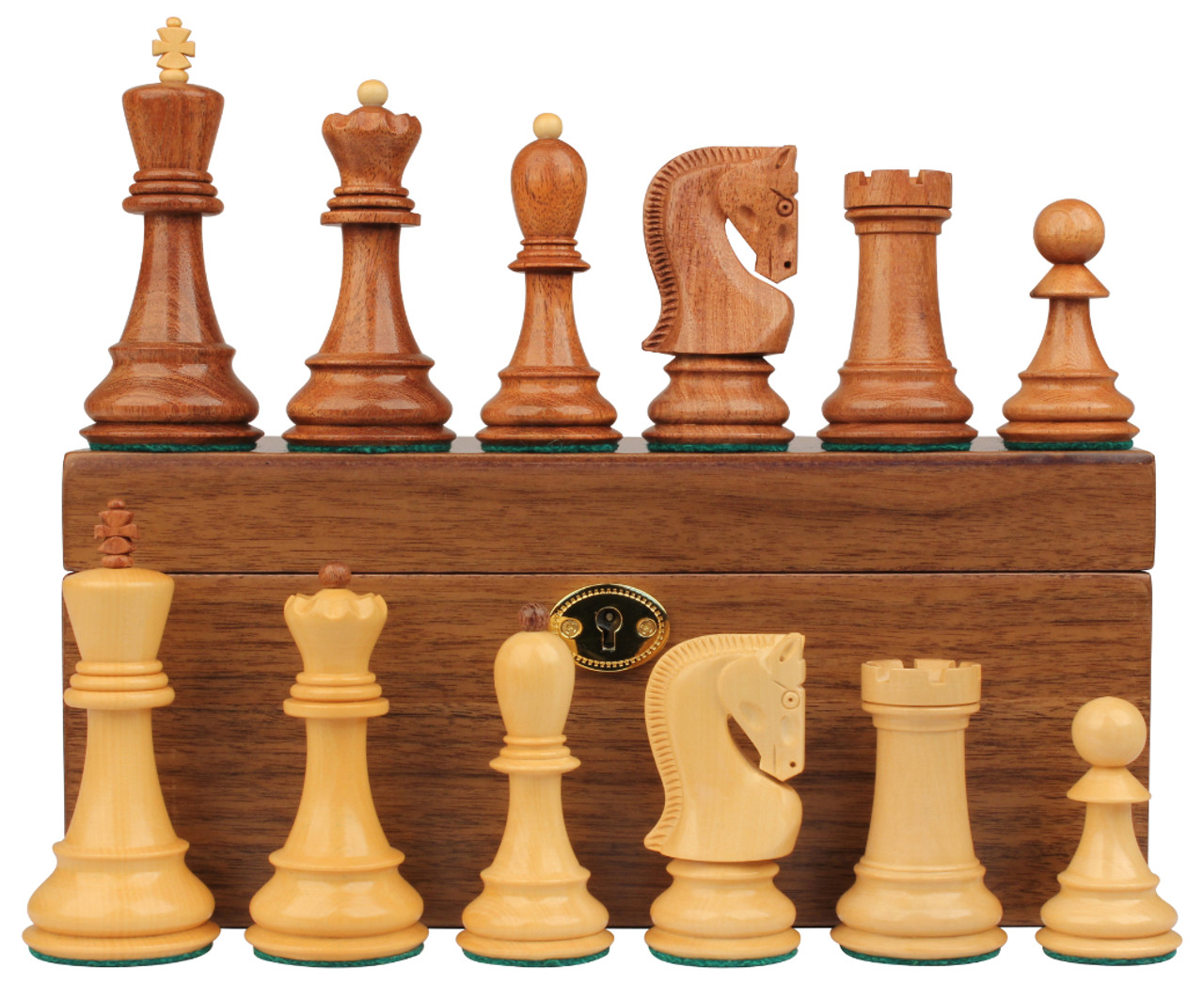 The Golden Collector Series Luxury Wood Chess Set, Box, & Board Combination