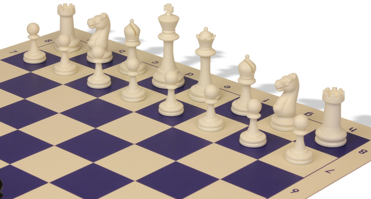 ChessKid Deluxe Chess Set Combination and Triple Weighted Regulation Pieces, Vinyl Chess Board