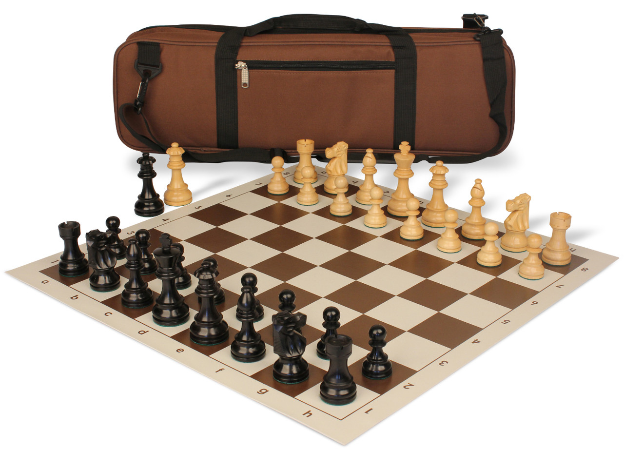  CHESSBAZAAR 19 Wooden Chess Set, Combo of Reproduced French  Lardy Chess Pieces in Ebonized Boxwood & Ebony Wooden Chess Board, 3.75  King Height