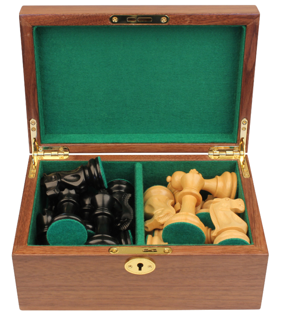 Deluxe Old Club Series Chess Set Ebony & Boxwood Pieces with Olive Wood &  Black Deluxe Board - 3.75 King