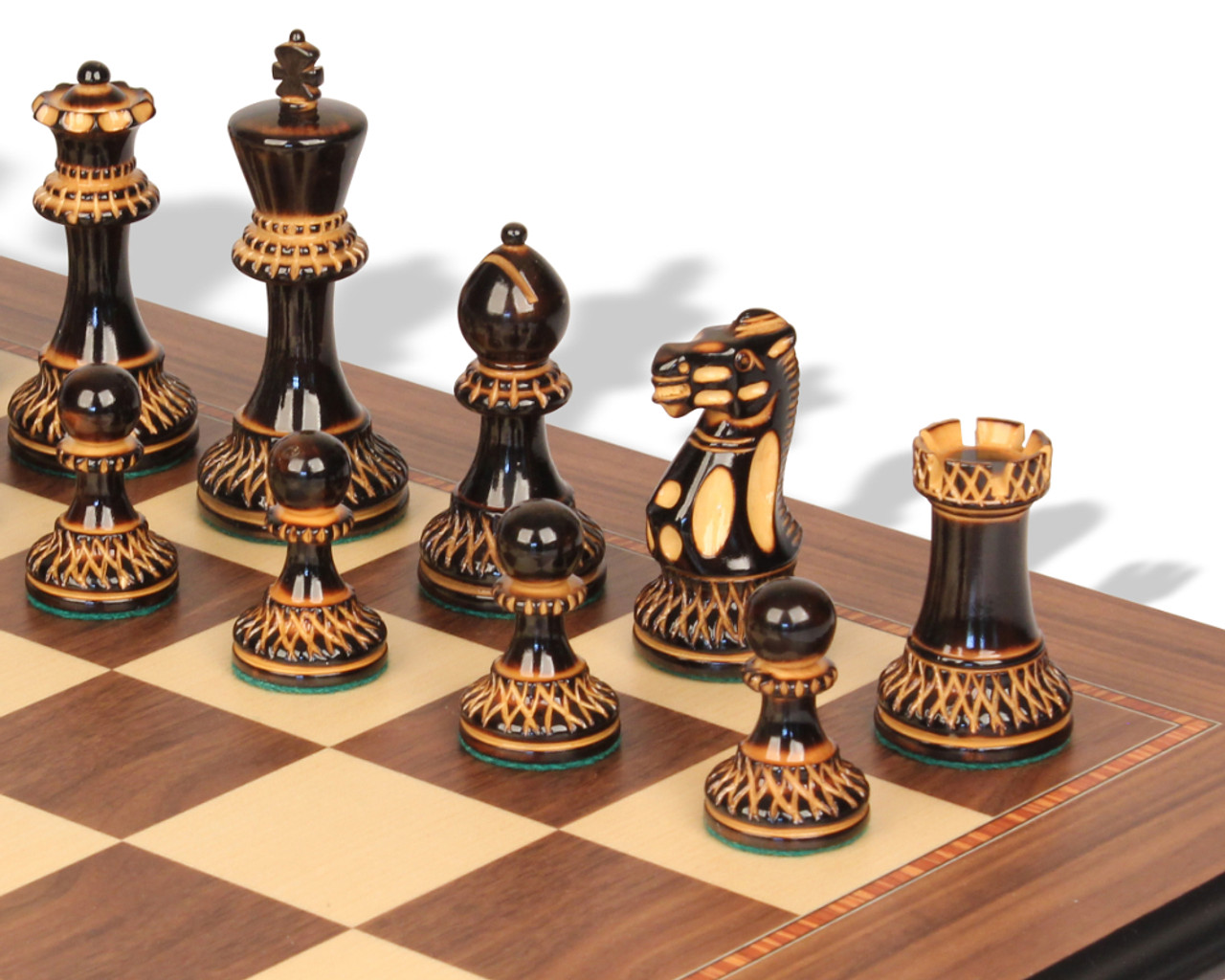 Parker Staunton Chess Set Burnt Boxwood Pieces with The Queen's Gambit Chess  Board - 3.75 King - The Chess Store