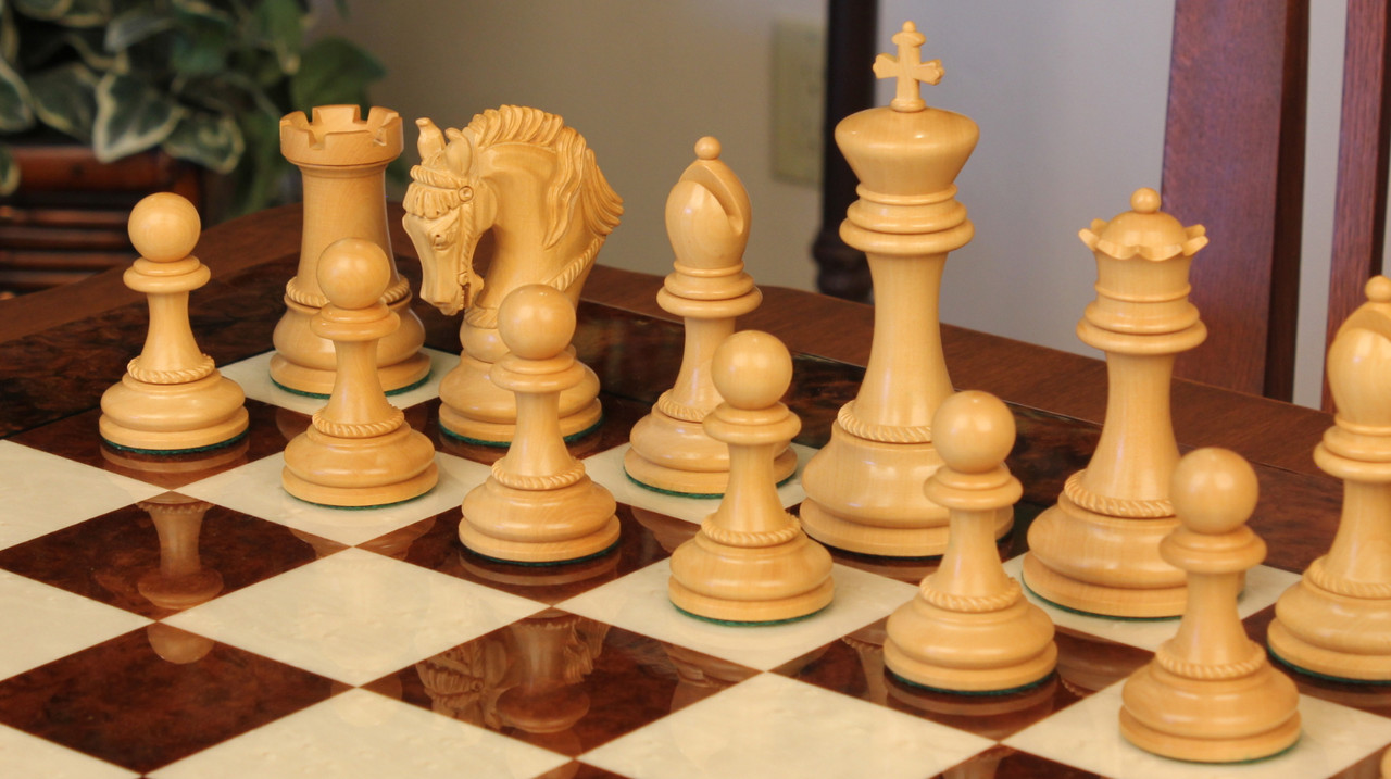 The Alexander Stallion Chess Pieces , Boxwood & Ebony , 4.4 King