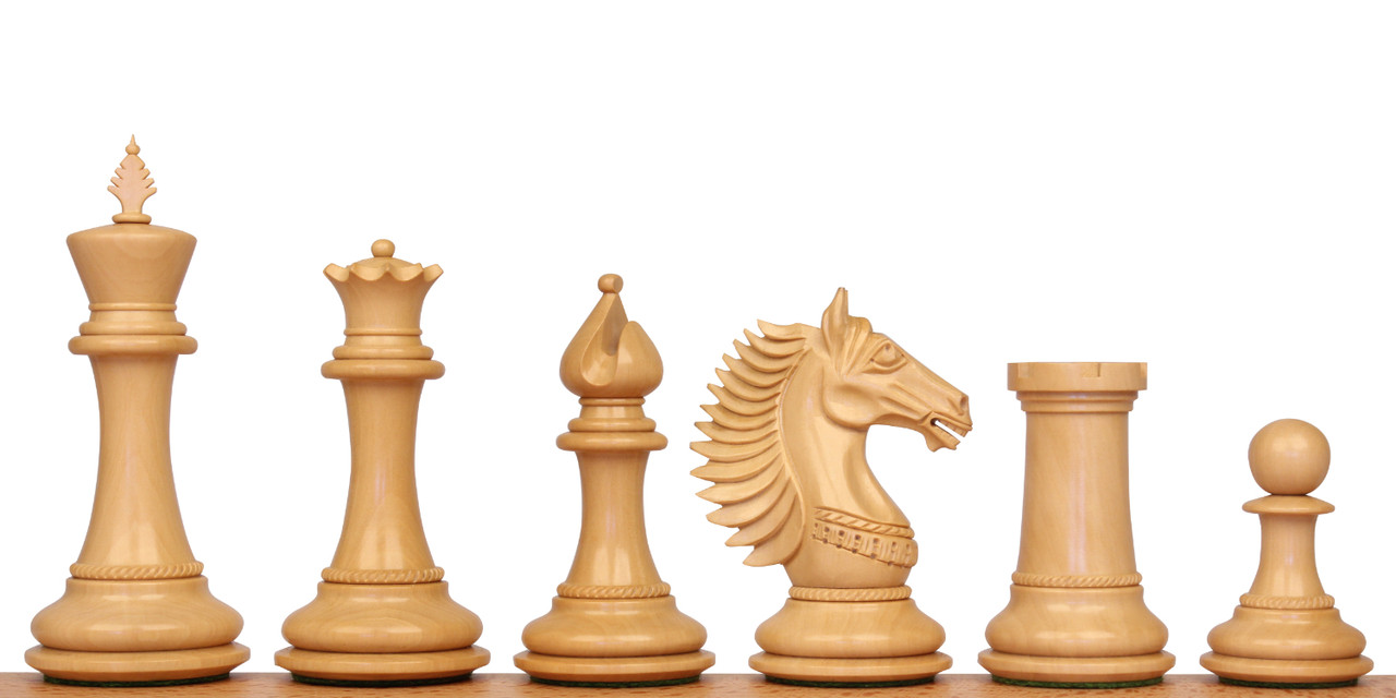 Copenhagen Staunton Chess Set with Ebony & Boxwood Pieces - 4.5