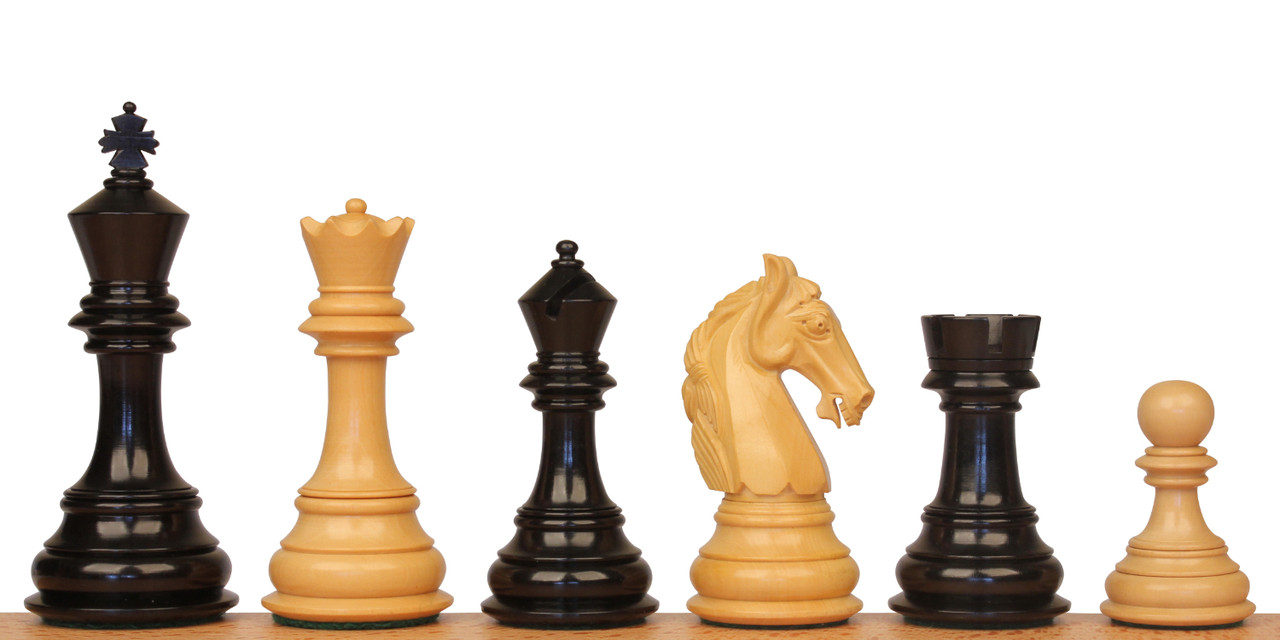 Combo of Knight & Pawns Chess Pieces in Box Wood - 4.52 Knight.