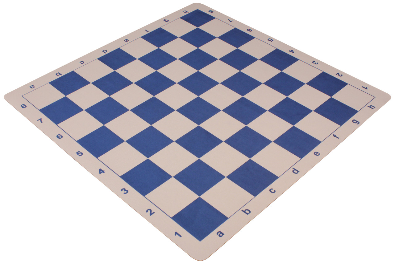Standard Club Plastic Chess Set Black & Camel Pieces with Vinyl Rollup Board  - Blue - The Chess Store