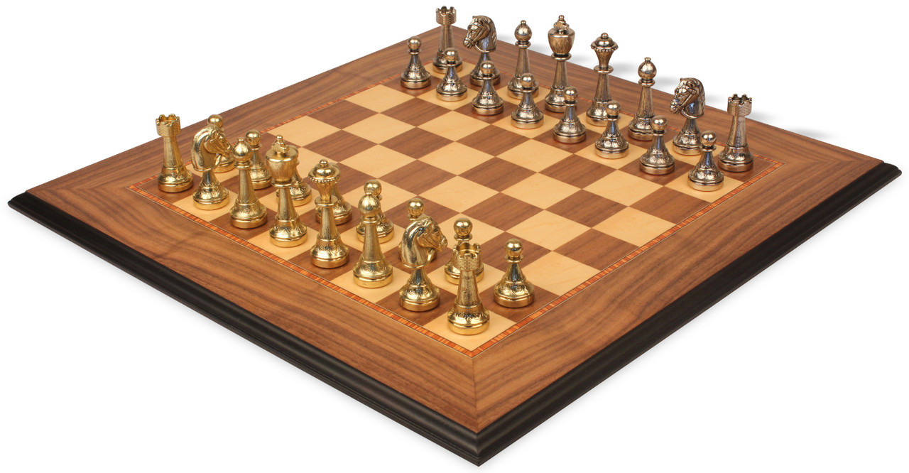 Luxury Wooden Board Chess Set With Metal Pieces Or Marble Chess Pieces -  Buy Luxury Wooden Board Chess Set With Metal Pieces Or Marble Chess Pieces  Product on