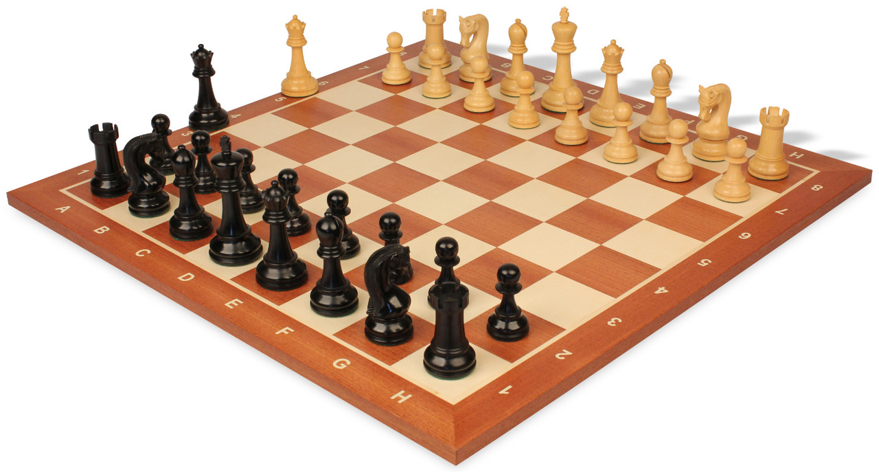Best Value Tournament Chess Set - Staunton Chess Pieces and Green Roll-Up 1