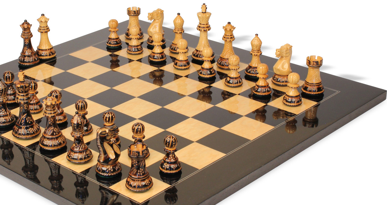 Luxury Chess Set, Premium Unique Wooden Mahogany & Ash Solid Wood