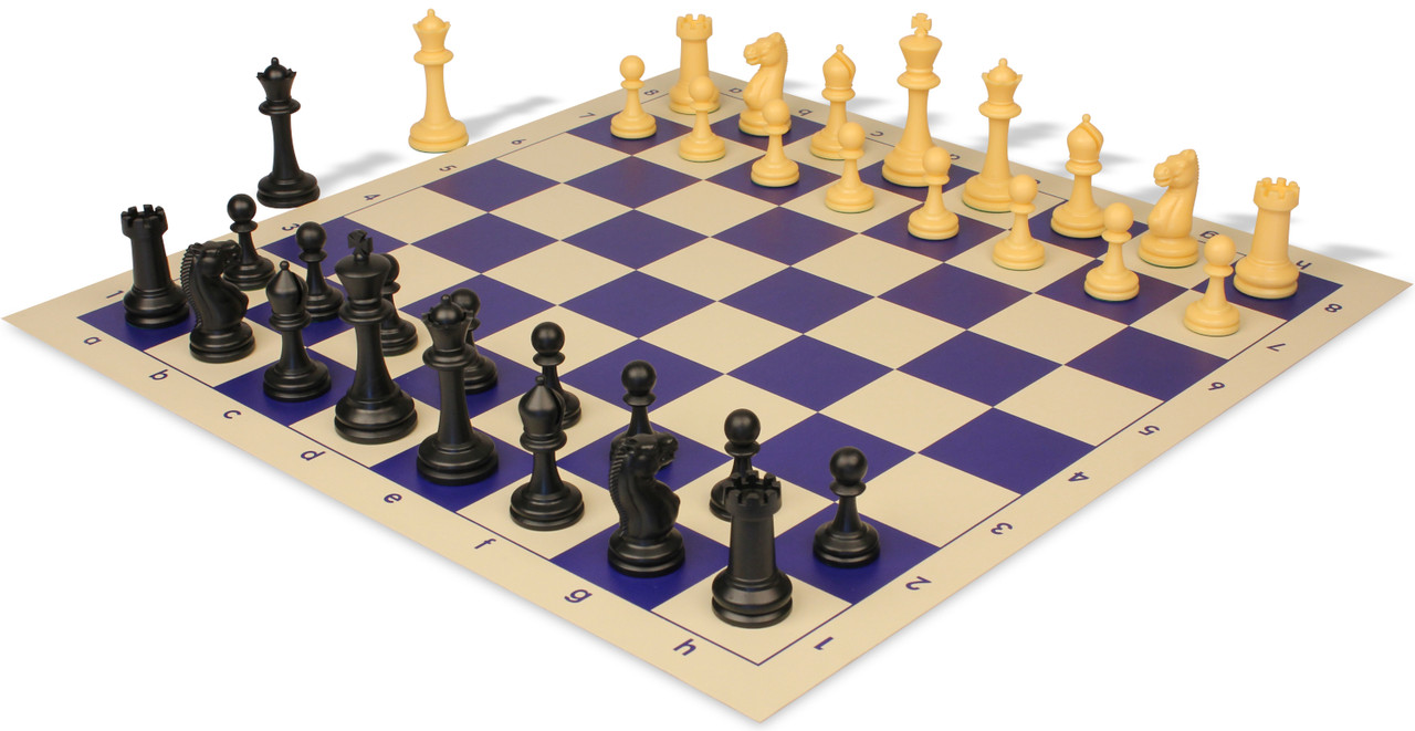 21 Black Ambassador Folding Chess Set