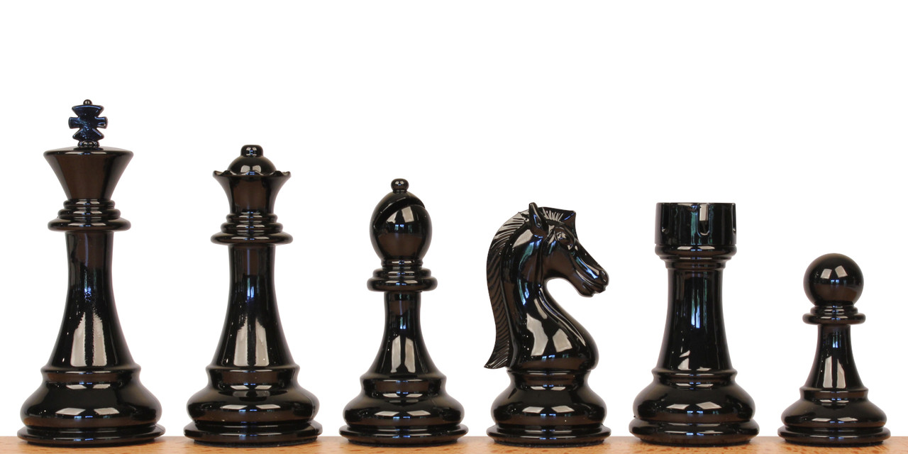 King & Princeセット King's Knight Series Triple-Weighted Plastic Chess Set - Black