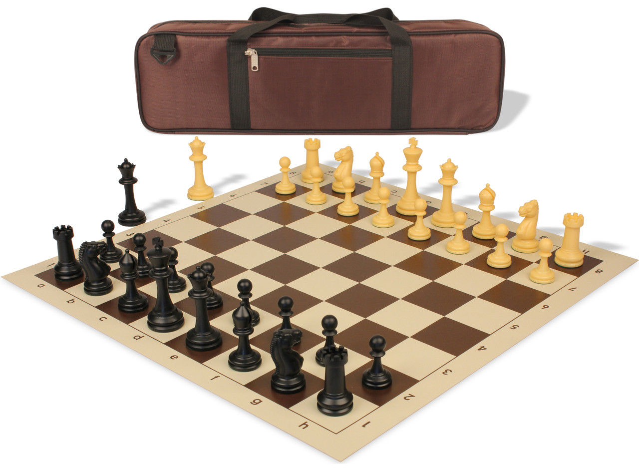 Master Series Carry-All Double-Weighted Plastic Chess Set - Black