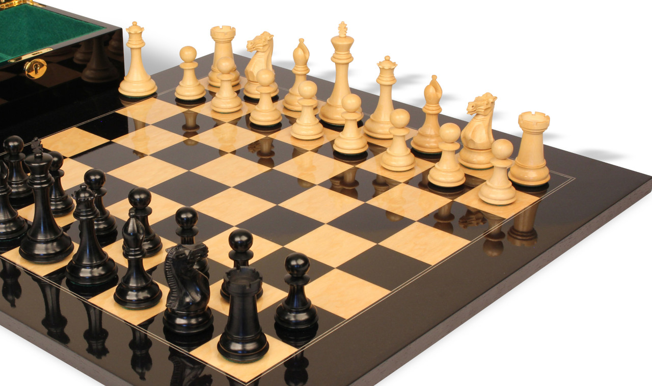 Sebastian Series Chess Pieces Matte Finish Boxwood & Ebony 4.4 King