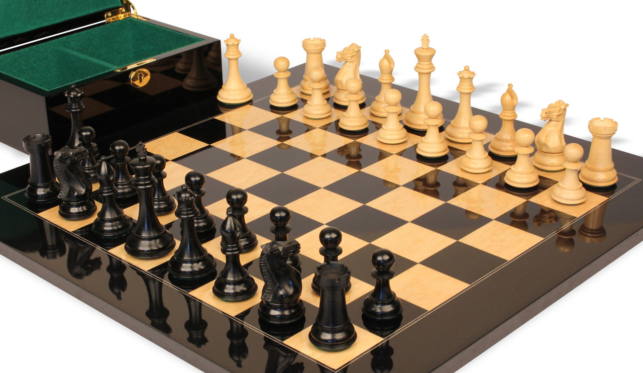 Ebony and Walnut Highclere Luxury Chess Set