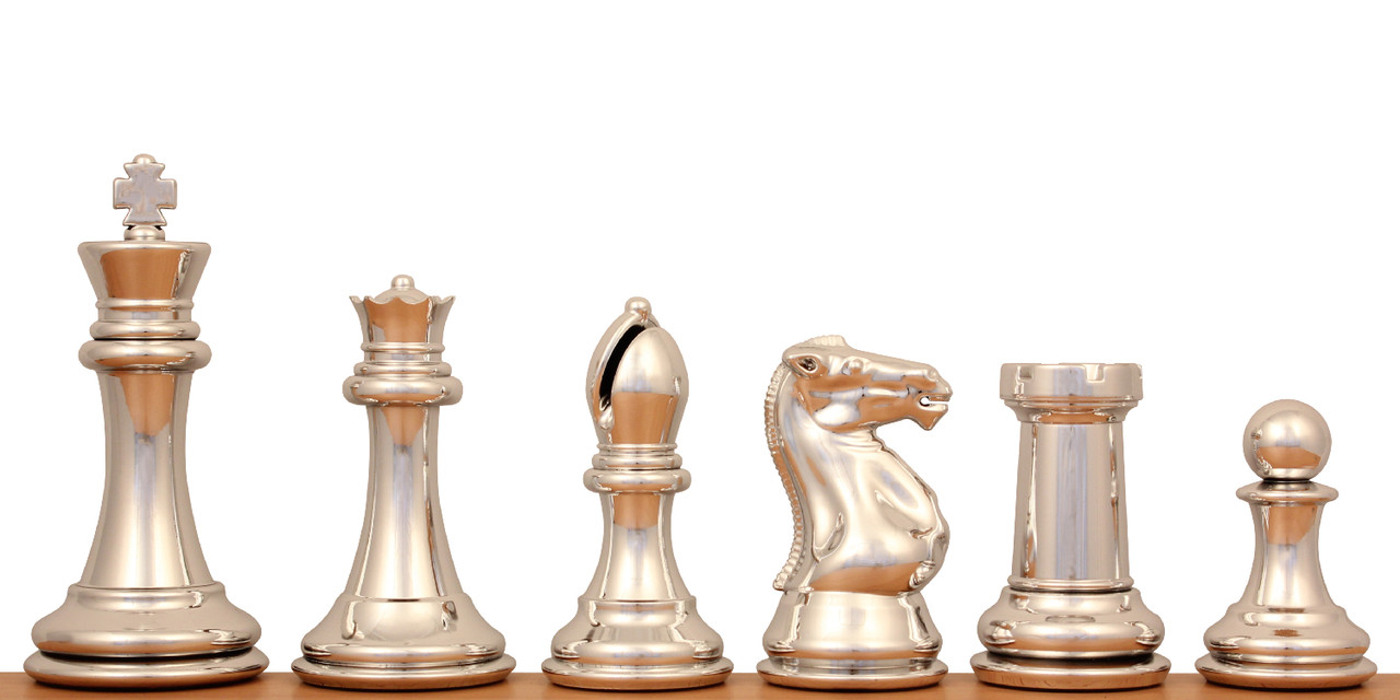 Classical Art Series chess set Rose-gold & Black Coated Alluminum 13 x 13  with 2.5 Chess Pieces