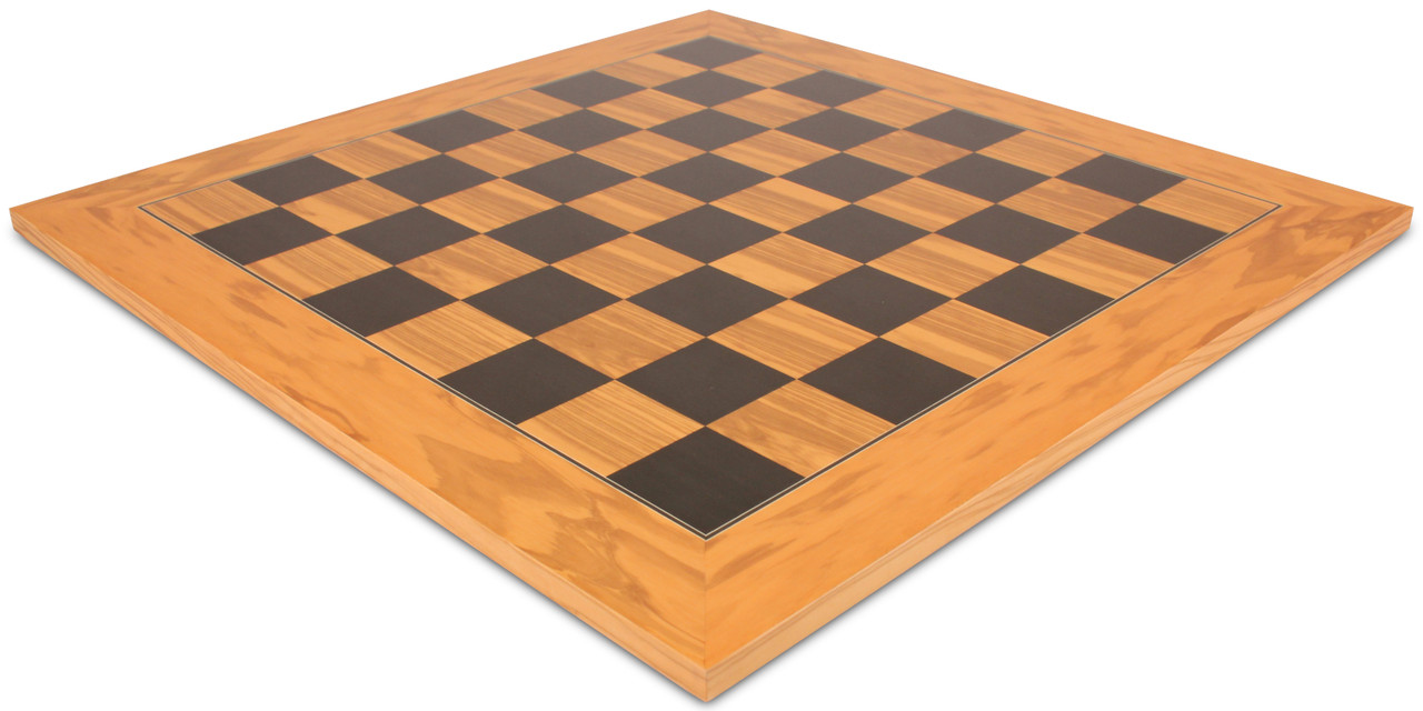 Olive Wood & Black Deluxe Chess Board 1.75