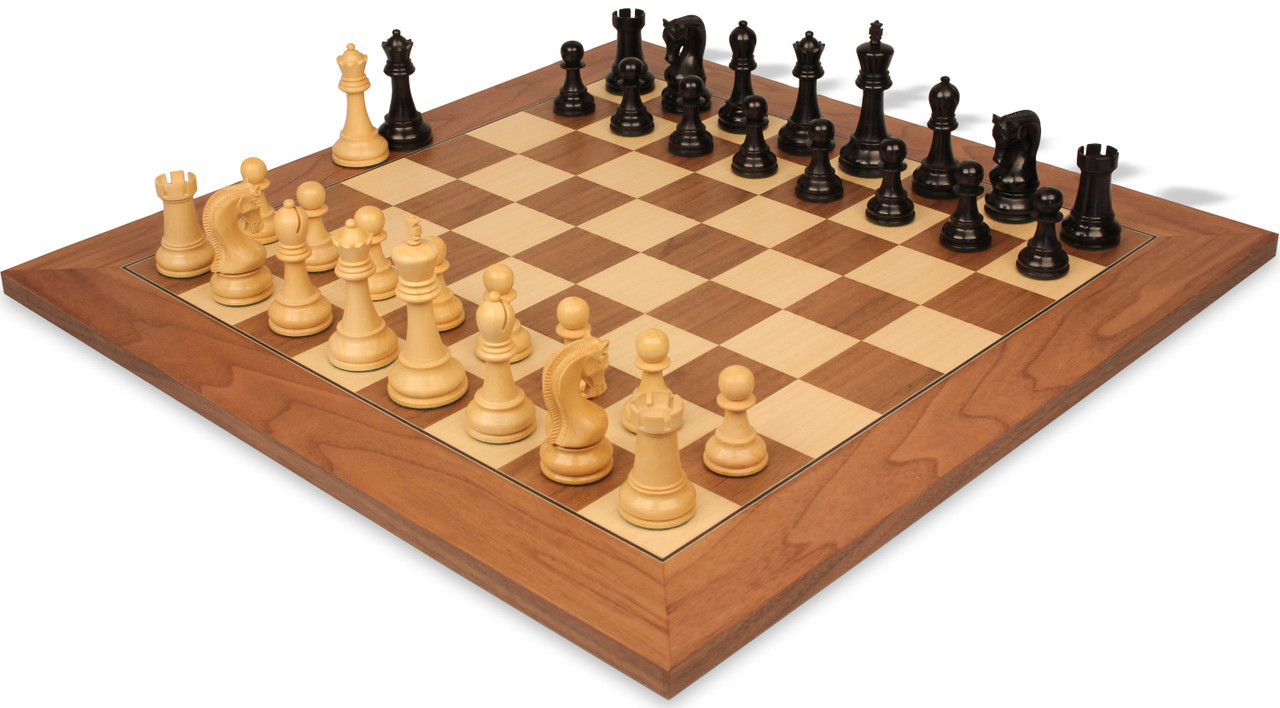 The Bridle Study Analysis Chess Pieces in Ebonized and Boxwood - 3.2 King