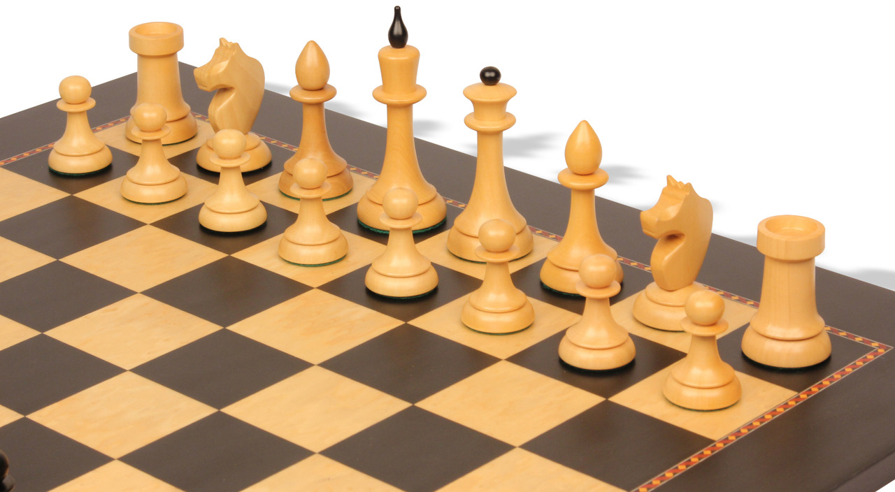 Queen's Gambit Series Final Game Chess Set with Ebonized & Boxwood