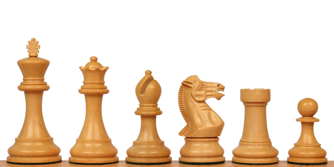 Old English Classic Chess Set with Ebonized & Boxwood Pieces - 3.9