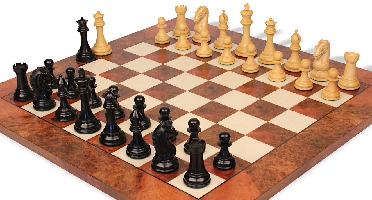 Macassar Ebony and Maple Wooden Tournament Chessboard