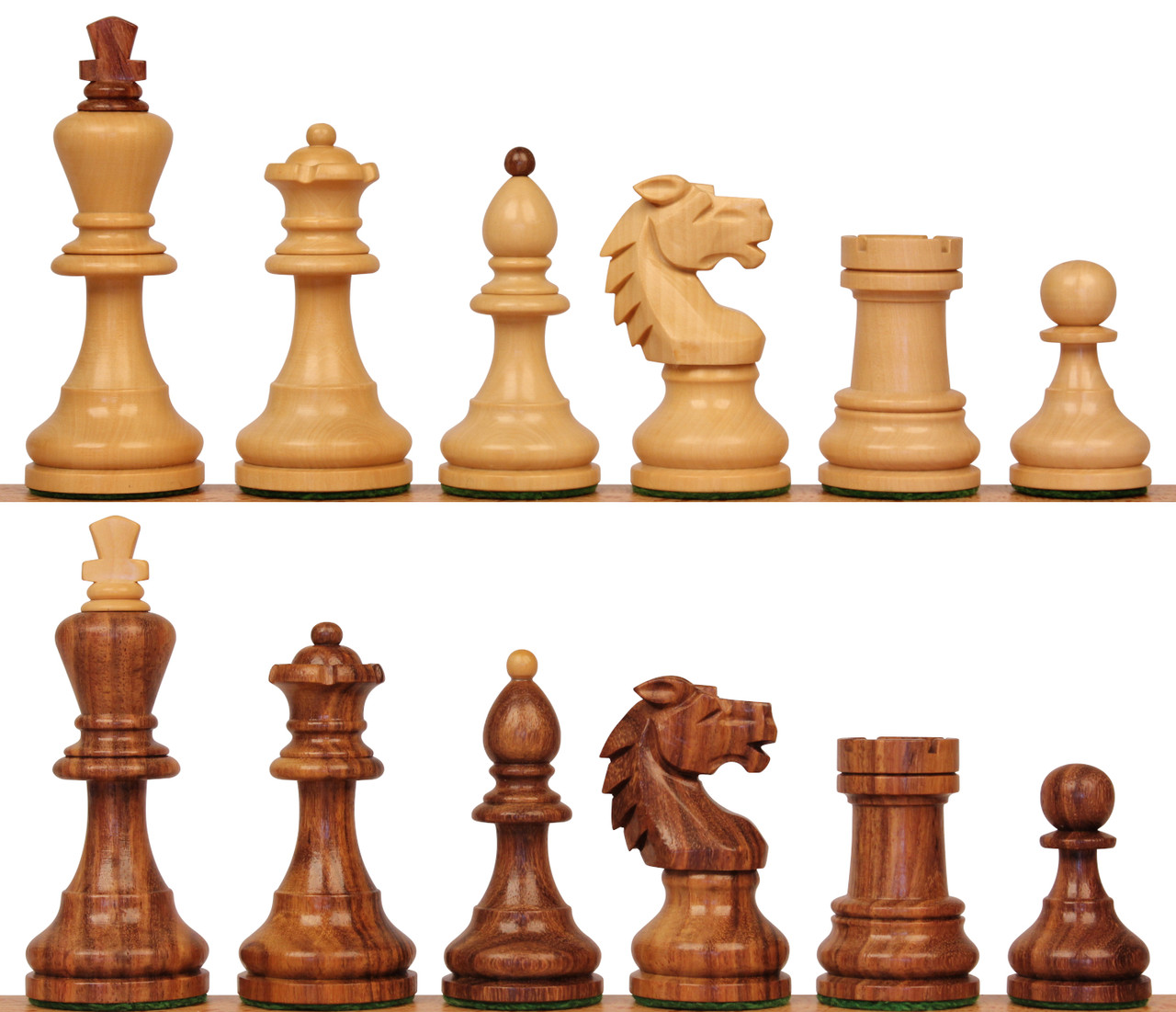 Bohemian Series Chess Set Golden Rosewood & Boxwood Pieces - 4