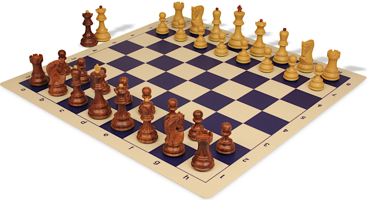 Zagreb Series Plastic Chess Set - Wood Grain Pieces with Vinyl