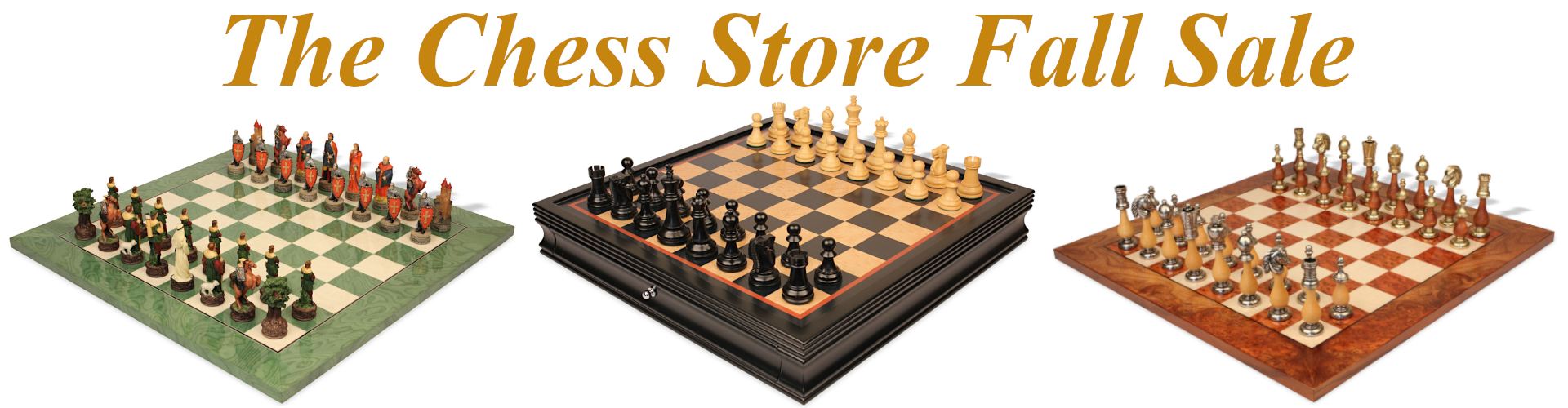 Italian Arabesque Staunton Gold & Sliver Chess Set & Elm Burl Chess Board  Package