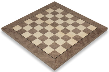 Gray Ash Burl & Erable High Gloss Deluxe Chess Board - Squares
