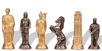 Romans & Barbarians Theme Metal Chess Set By Italfama