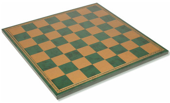 Italfama Green & Gold Leatherette Chess Board - 1.75" Squares