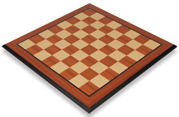 Mahogany & Maple Molded Edge Chess Board - 2.125" Squares