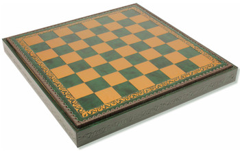 Italfama Green & Gold Leatherette Chess Case - 1.75" Squares