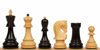 Yugoslavia Staunton Chess Set with Ebonized Boxwood Pieces 325 King