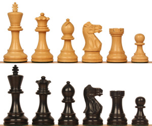 Parker Staunton Chess Set in Ebonized Boxwood & Boxwood - King