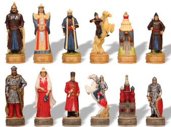 Russians & Mongols Hand Painted Theme Chess Set