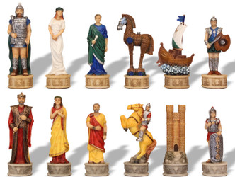 Battle of Troy Hand Painted Theme Chess Set