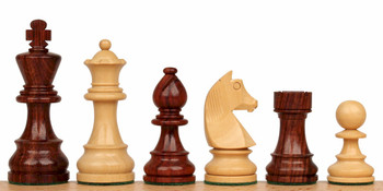 German Knight Staunton Chess Set In Rosewood & Boxwood - 2.75" King