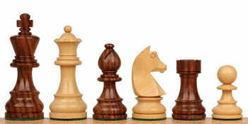German Knight Staunton Chess Set with Golden Rosewood Boxwood Pieces 325 King