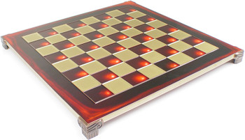 Brass & Red Chess Board - 1.375" Squares