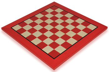 Tulip Red and Erable High Gloss Deluxe Chess Board with 1.75 inch Squares - Colorful Wood Chess Boards Chess Boards