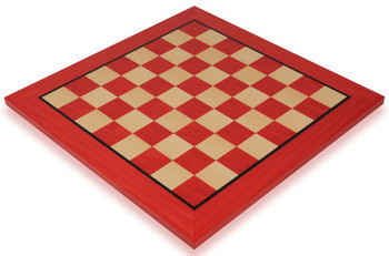 Tulip Red & Maple High Gloss Deluxe Chess Board - 2.125" Squares