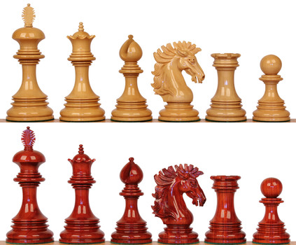 The Kings Crown Series Chess Pieces Boxwood & Padauk 4.25 King