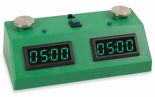 ZMF-II Chess Clock - Dark Green with Green LED - The Chess Store