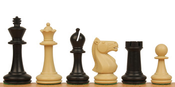 Park Game Series Plastic Chess Set Black & Sandal Pieces - 3.75" King