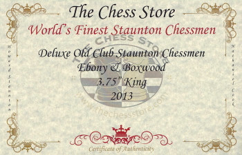 Deluxe Old Club Staunton Chess Set Ebony & Boxwood Pieces with Walnut Chess Box - King