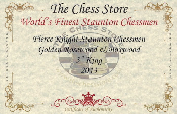 Fierce Knight Staunton Chess Set Golden Rosewood & Boxwood Pieces With Walnut Chess Box - 3" King